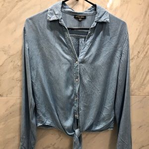 Denim button up blouse